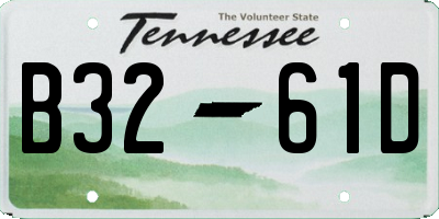 TN license plate B3261D