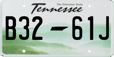 TN license plate B3261J