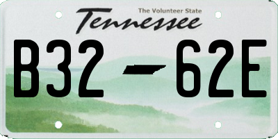 TN license plate B3262E