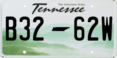 TN license plate B3262W