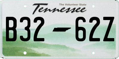 TN license plate B3262Z