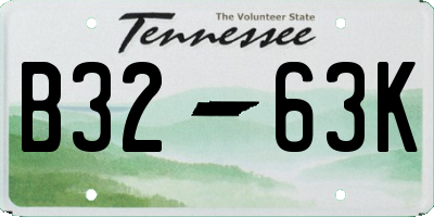 TN license plate B3263K