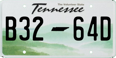 TN license plate B3264D