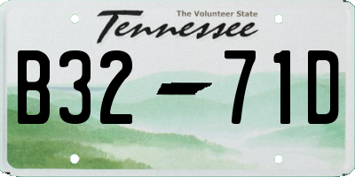 TN license plate B3271D