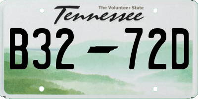 TN license plate B3272D