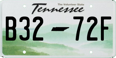 TN license plate B3272F