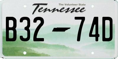 TN license plate B3274D