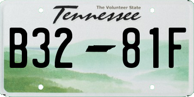 TN license plate B3281F
