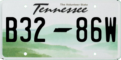 TN license plate B3286W