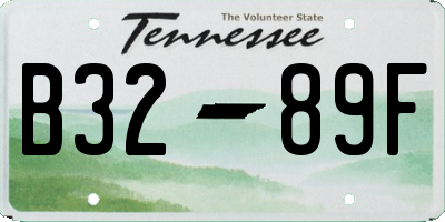 TN license plate B3289F