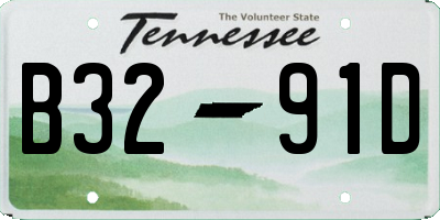 TN license plate B3291D