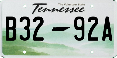 TN license plate B3292A