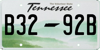 TN license plate B3292B