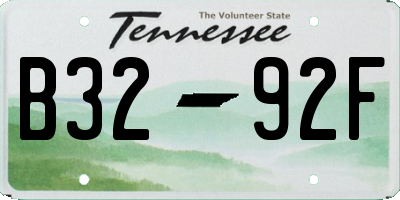 TN license plate B3292F