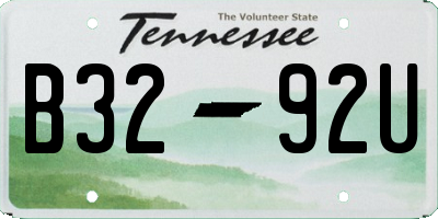 TN license plate B3292U