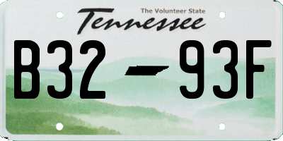 TN license plate B3293F