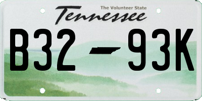 TN license plate B3293K