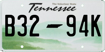 TN license plate B3294K