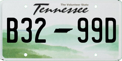 TN license plate B3299D
