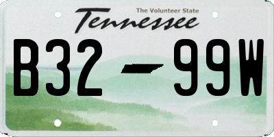 TN license plate B3299W