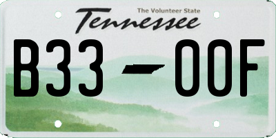 TN license plate B3300F