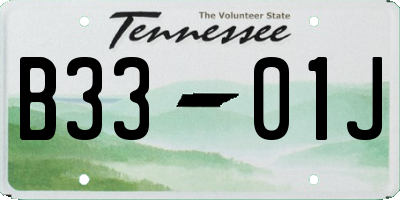 TN license plate B3301J