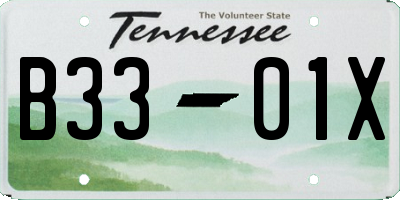 TN license plate B3301X