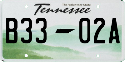 TN license plate B3302A