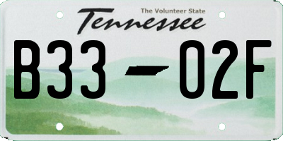TN license plate B3302F