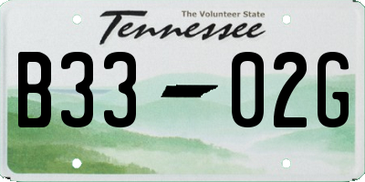 TN license plate B3302G