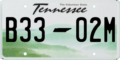 TN license plate B3302M