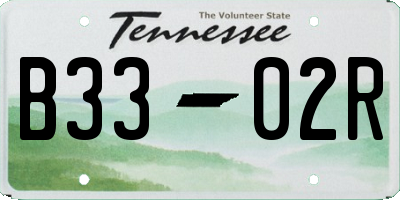 TN license plate B3302R
