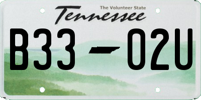 TN license plate B3302U