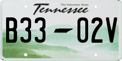 TN license plate B3302V