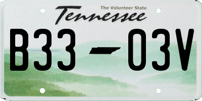 TN license plate B3303V