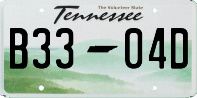TN license plate B3304D