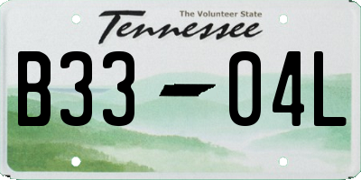 TN license plate B3304L