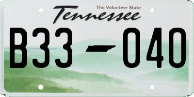 TN license plate B3304O