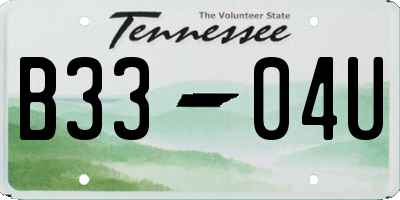 TN license plate B3304U