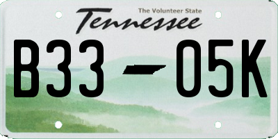 TN license plate B3305K