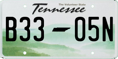 TN license plate B3305N