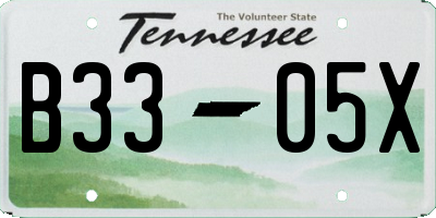 TN license plate B3305X