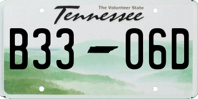 TN license plate B3306D
