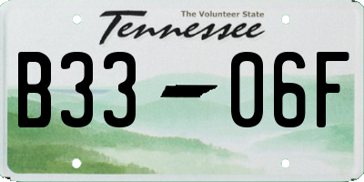 TN license plate B3306F