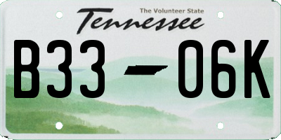 TN license plate B3306K