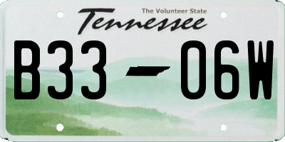 TN license plate B3306W