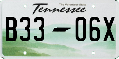 TN license plate B3306X