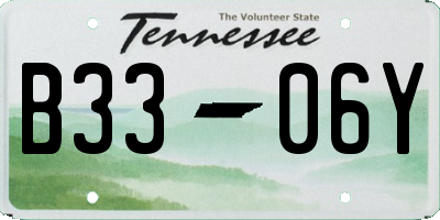 TN license plate B3306Y