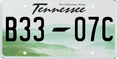 TN license plate B3307C