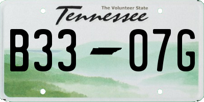 TN license plate B3307G